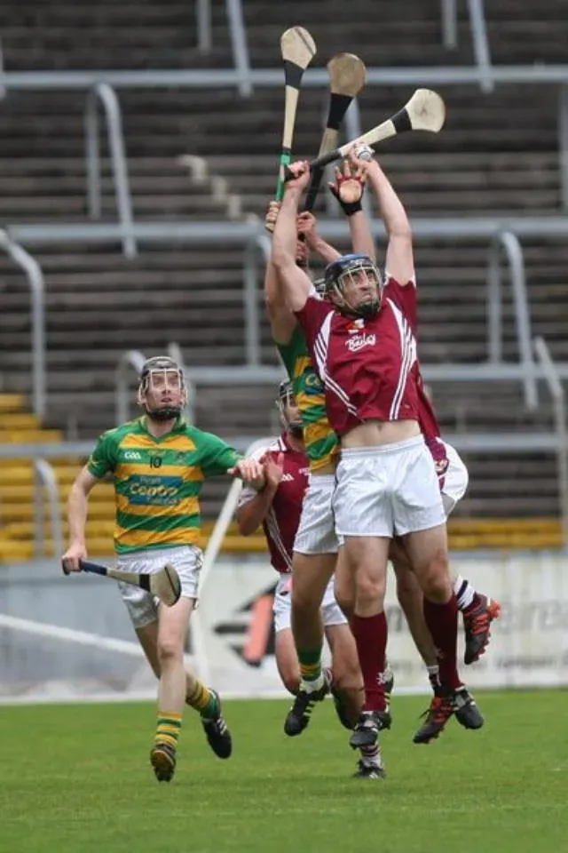 Hurlers contesting a high ball